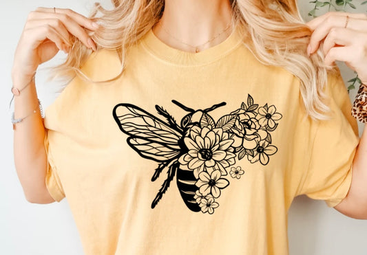 Bee flower print